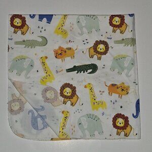 Parent's Choice Elephant Lion Giraffe Croc Receiving Blanket Cotton NEVER USED